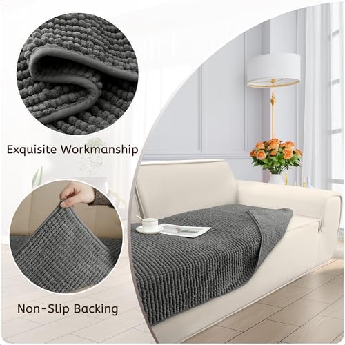 Arfntevss Plush Chenille L Shape Sofa Cover 3 Piece Set