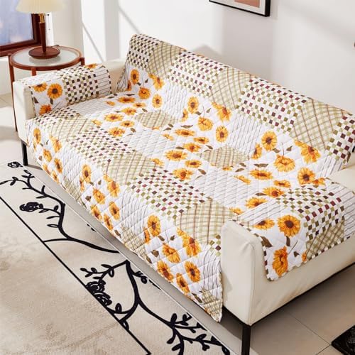 EVENHUG Reversible Floral Sofa Slipcover with Elastic Straps