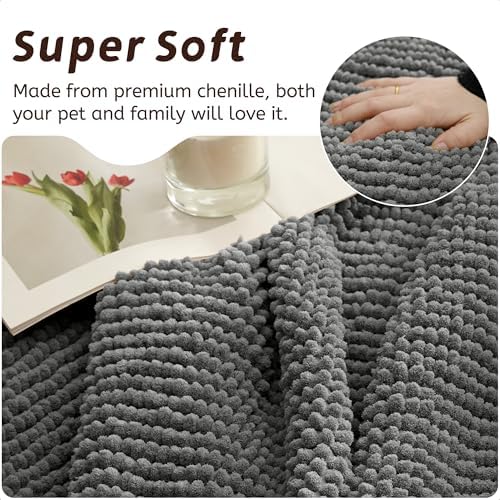 Arfntevss Plush Chenille L Shape Sofa Cover 3 Piece Set