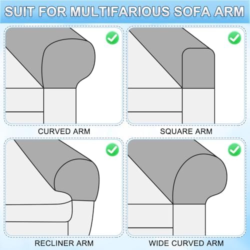 Uxcell 2Pcs Stretch Armrest Covers for Chair Sofa Protector