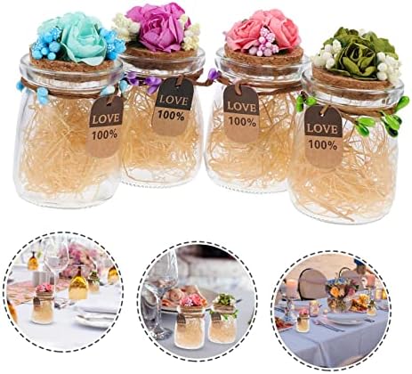 4Pcs Assorted Candy Bottles with Flower Lids 1