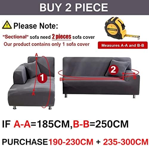 L U Shape Sofa Cover with Elastic Bottom and Stretch Design