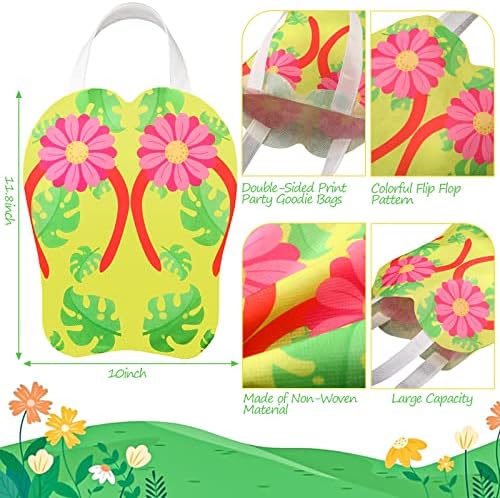 Silkfly 24 Pcs Flip Flop Tote Bags for Summer Beach Parties