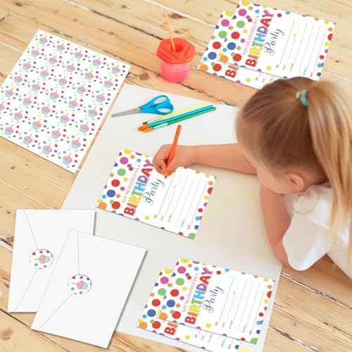 30 Pack Party Invitations with Envelopes and Labels