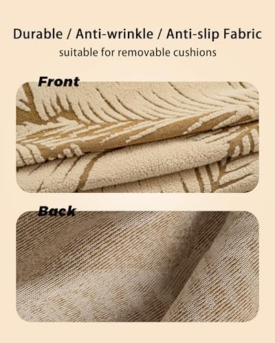 Washable Sectional Couch Cover Leaf Print Pet Friendly