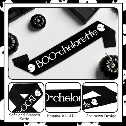 Serencatcher Halloween Bachelorette Sash Black Boo-Chelorette Bride