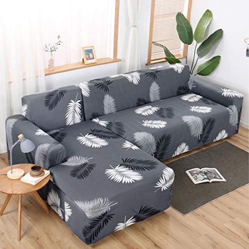 MIFXIN L Shape Sectional Sofa Covers 2 Piece Slipcover Set
