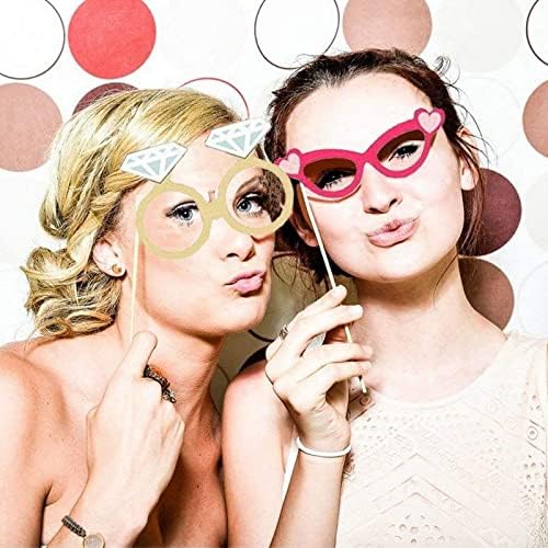 72 Pieces Wedding Photo Booth Props with Stickers and Sticks