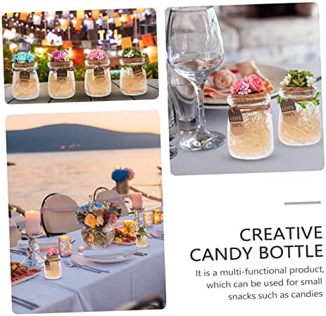 4Pcs Assorted Candy Bottles with Flower Lids 1