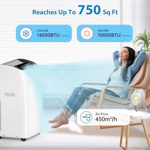 Towallmark 14000BTU Inverter Portable AC Unit with Heater and Fan