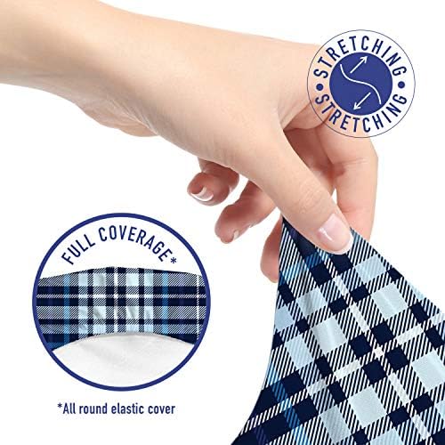 Ambesonne Navy Plaid Office Chair Slipcover Set