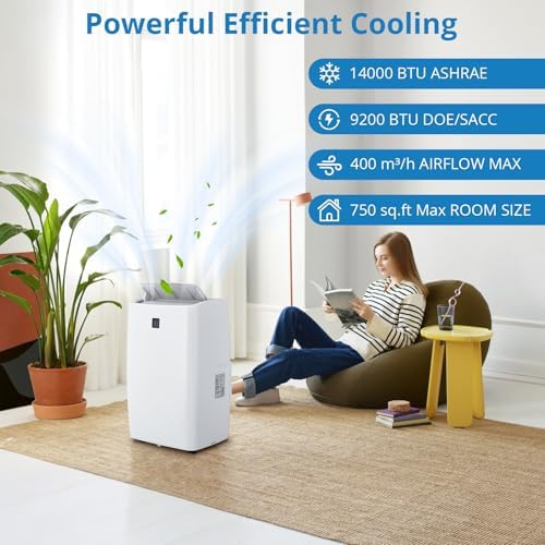 PioneerWorks 14000 BTU Portable AC Unit for Room Cooling