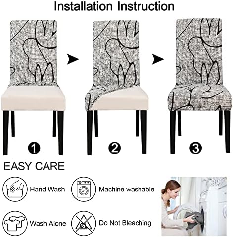 JQinHome Dining Chair Covers Set of 2 Lotus Gray 1