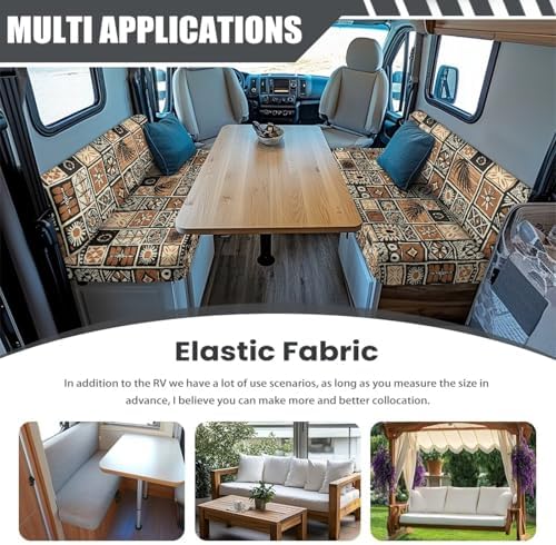 Biyejit Vintage Plaid RV Dinette Cushion Covers