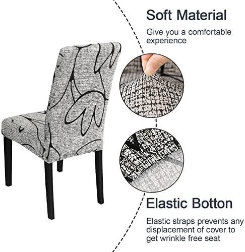 JQinHome Dining Chair Covers Set of 2 Lotus Gray 1