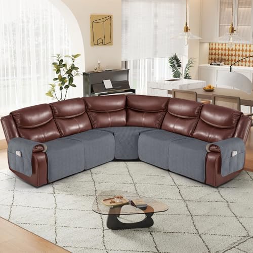 KinCam Waterproof Sectional Couch Covers for L Shape Recliner Sofa