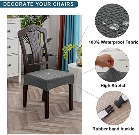 Genina Waterproof Dining Chair Covers Set of 8 1