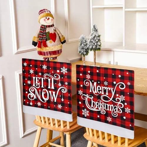 KIMOBER 2PCS Christmas Chair Covers Decor