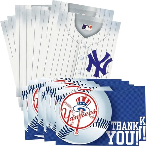 New York Yankees Invitation Thank You Card Set - 16 Cards