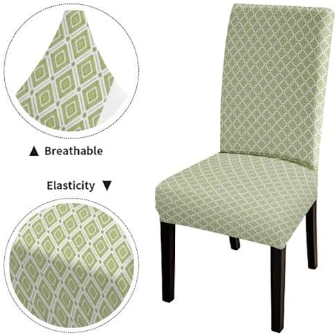 Mrcrypos Dining Chair Cover Set of 4 Green Plaid