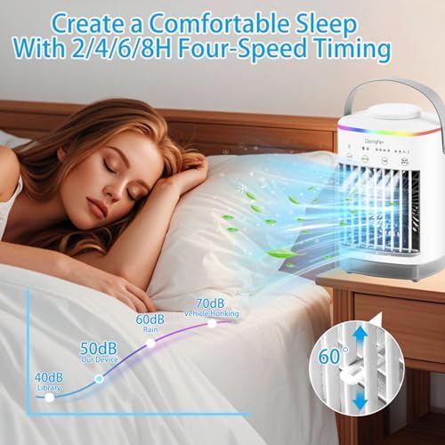 Portable Air Conditioner with 4-Speed Wind and 700ml Water Tank