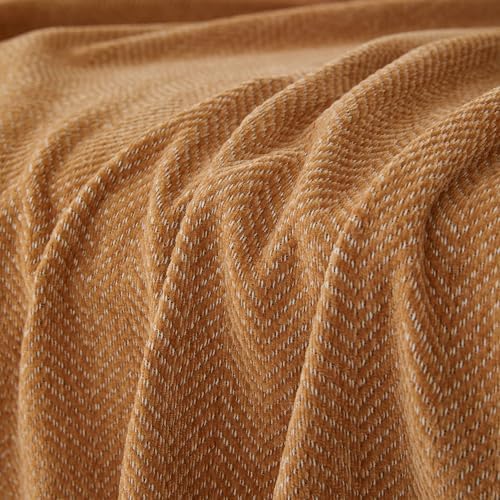 Foreate Chenille Sofa Cover 71 x 134 Caramel Herringbone