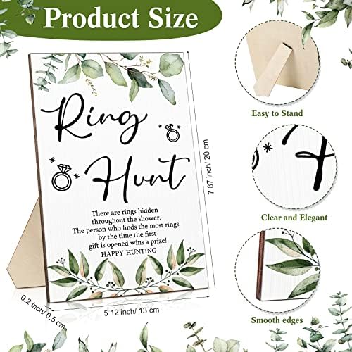 Bucherry Bridal Shower Game Sign with Rings and Party Favors