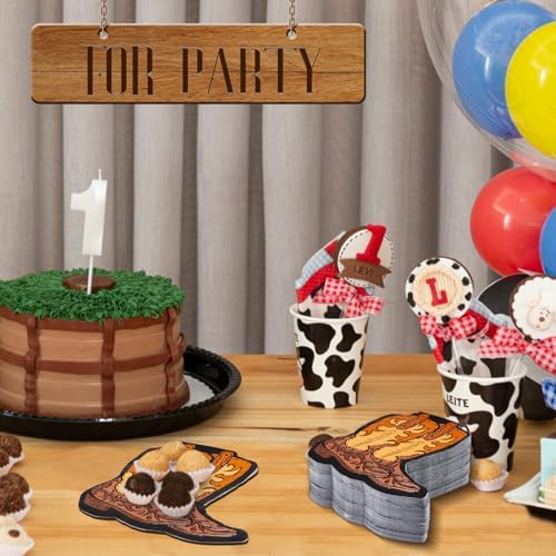 Henoyso 100 Pcs Cowboy Boot Napkins Party Decorations