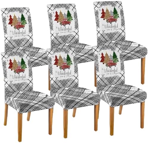 Christmas Chair Covers Set of 6 for Dining Room