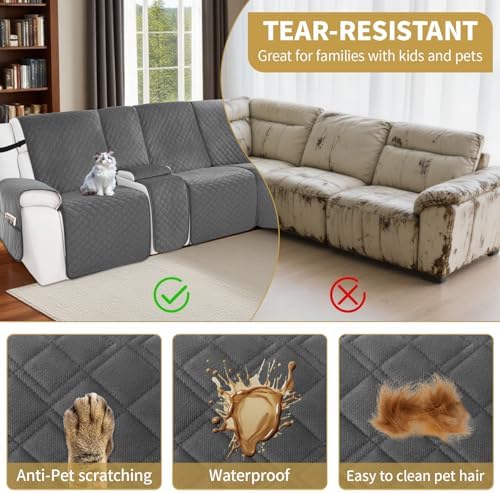 Waterproof Recliner Sectional Couch Cover Set for Dog Furniture