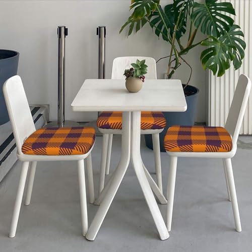 Pevtufa Fall Buffalo Plaid Dining Chair Seat Covers 1