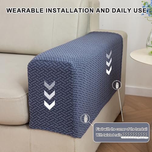 GueYi Sofa Arm Covers Set of 2 Light Gray Medium
