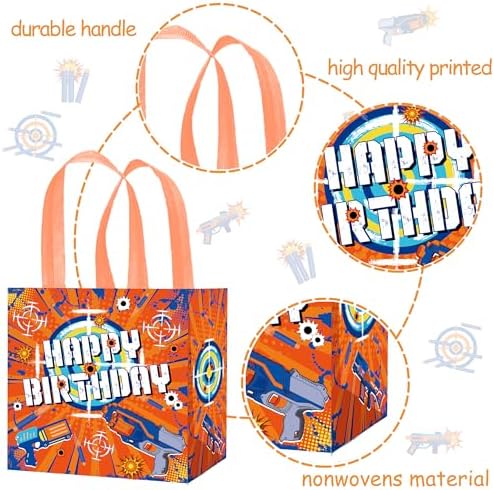Dart War Party Gift Bags with Handles 12pcs