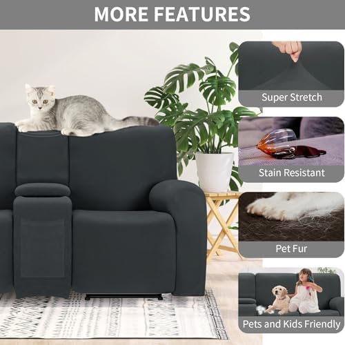 Easy-Going 100 Waterproof Recliner Console Cover - Dark Gray