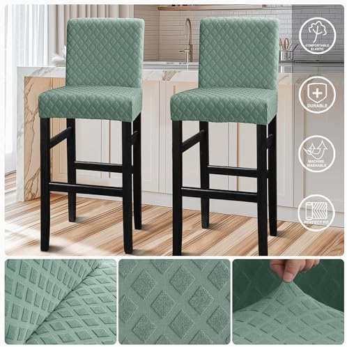 Lellen Bar Stool Covers Jacquard Pattern Slipcovers for Stools and Bar Chairs