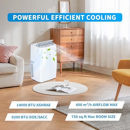 14000 BTU Portable AC Unit with Fan and Dehumidifier