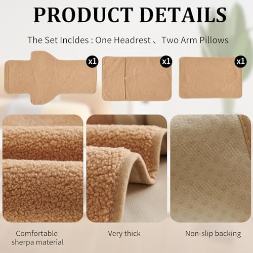 NANSHINE 3Pcs Recliner Slipcovers with Storage Pockets 1