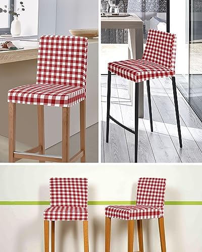 Farmhouse Buffalo Plaid Bar Stool Covers Set of 2