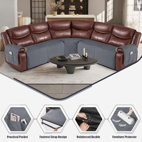 KinCam Waterproof Sectional Couch Covers for L Shape Recliner Sofa