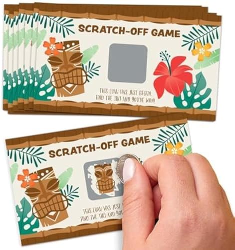 Big Dot of Happiness Tropical Luau Scratch Off Cards 22 Count
