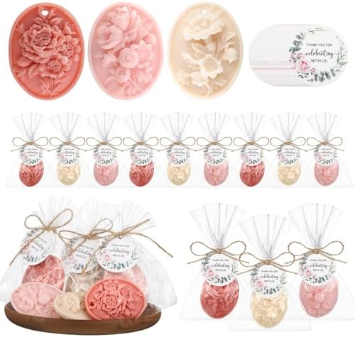 Demissle 20 Pcs Baby Shower Soap Favors Wildflowers Set with Greeting Card
