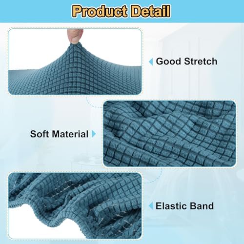 Uxcell Stretch Ottoman Cover Dark Cyan 40-50