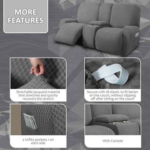 ULTICOR Reclining Love Seat Cover 8-Piece Set Thick and Soft