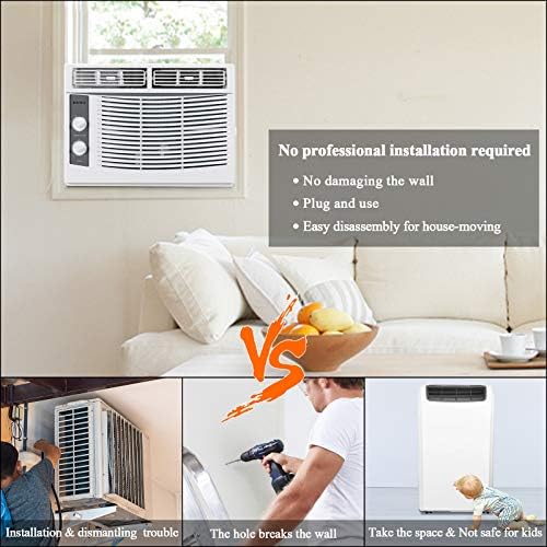 Bonnlo 5000 BTU Window Air Conditioner Unit White 115V60Hz