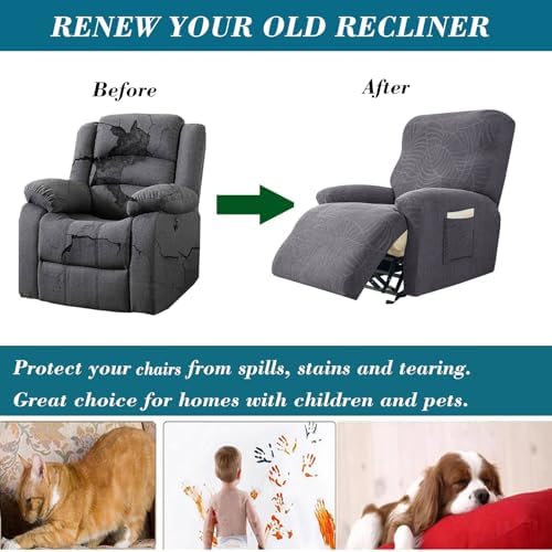HFCNMY Water Repellent Recliner Chair Covers 4PCS