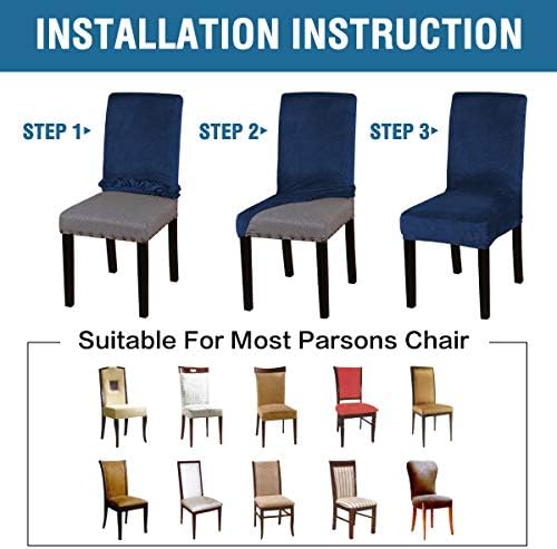HVERSAILTEX Velvet Dining Chair Covers Set of 4