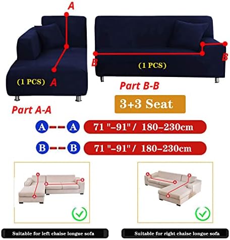 Black Sectional Couch Covers L Shape for 3 Cushion Couch