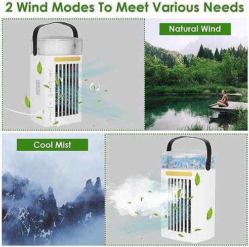 KOCASO USB Portable Air Conditioner Fan with Cooling and Nightlight