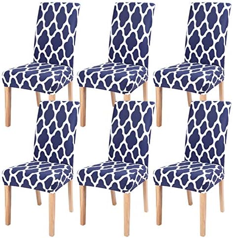 SearchI Dining Chair Covers Set of 6 Navy Blue 1