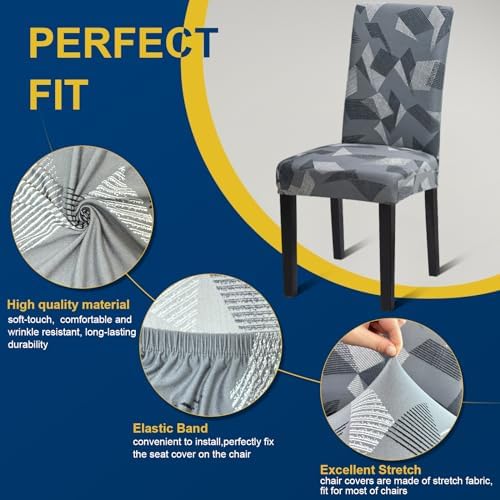Fafua Stretch Dining Chair Covers Set of 6 for Home Hotel Banquet